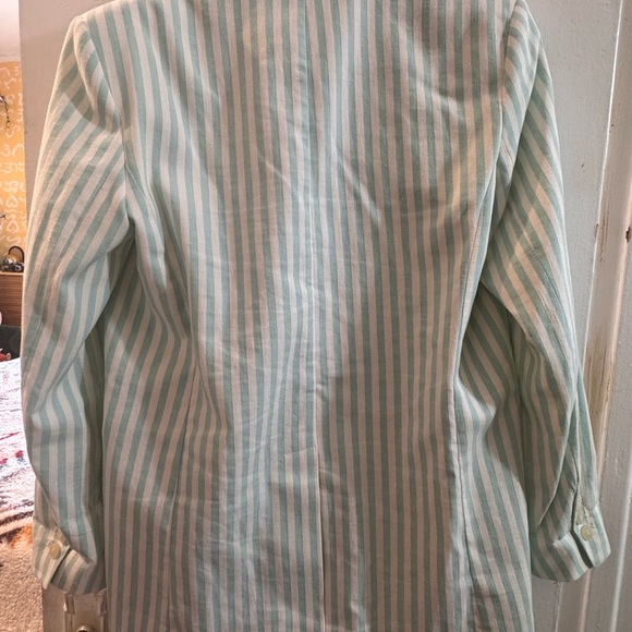 Mango Mint and White Striped Blazer - Picture 3 of 6